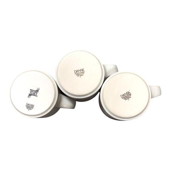 Set Of 3 Dansk Japan Blue Lined & White Ceramic Coffee Mugs Restaurant Ware - Picture 4 of 9